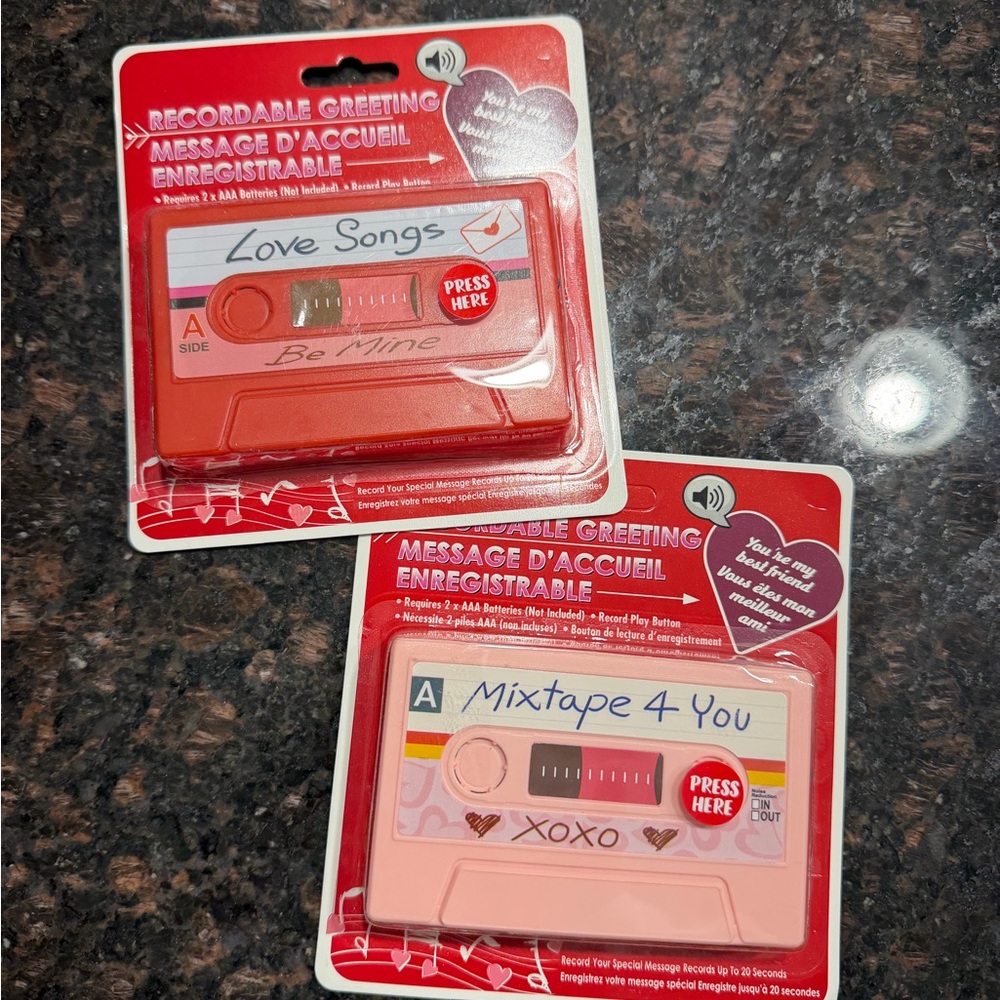 Recordable Greeting Cassette - Pink & Red
